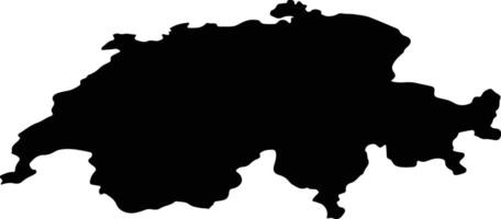 Svizzera silhouette carta geografica vettore