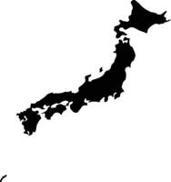 Giappone silhouette carta geografica vettore