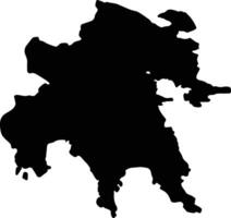 Peloponniso Grecia silhouette carta geografica vettore