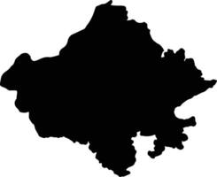 Rajasthan India silhouette carta geografica vettore