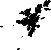 Shetland isole unito regno silhouette carta geografica vettore