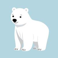 carino polare orso illustrazione nel piatto stile per bambini. inverno animali clipart vettore