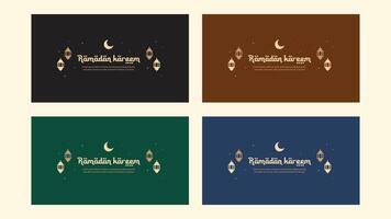 Ramadan kareem saluto carta sfondo vettore