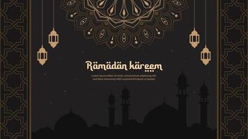 Ramadan kareem saluto carta sfondo vettore