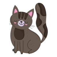 animale domestico gatto seduto animale felino cartone animato in stile piatto vettore