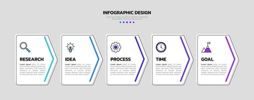 moderno attività commerciale Infografica modello con 5 opzioni o passaggi icone. vettore