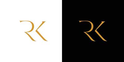 unico e lusso lettera rk iniziali logo design vettore