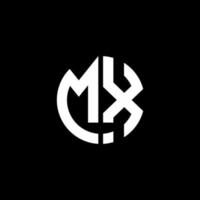 modello di progettazione di stile del nastro del cerchio del logo del monogramma mx vettore