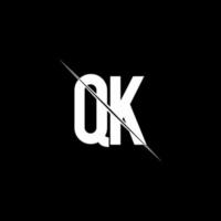 qk logo monogramma con modello di design in stile barra vettore