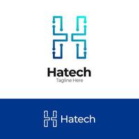 moderno lettera h logo design. h tecnico logo. h lettera Tech logo. lettera h tecnologia logo. vettore