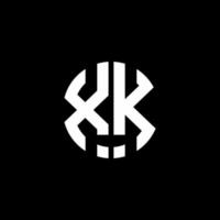 modello di progettazione di stile del nastro del cerchio del logo del monogramma xk vettore