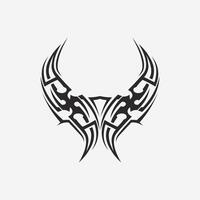 nero tribale vettore logo design icona e cartello tribale