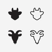 icona di vettore del modello di logo di capra