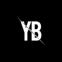 yb logo monogramma con modello di design in stile barra vettore
