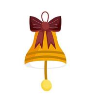campana di buon natale con decorazione a fiocco e icona di celebrazione vettore