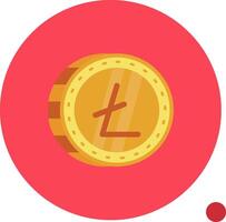 litecoin lungo cerchio icona vettore