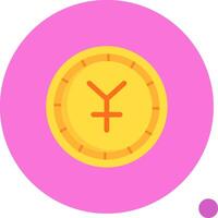 yen lungo cerchio icona vettore