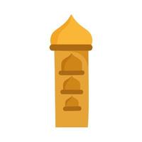 costruzione della moschea torre icona dei cartoni animati design isolato vettore