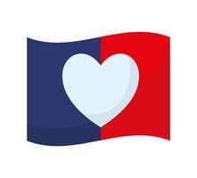 bandiera del cuore francese vettore