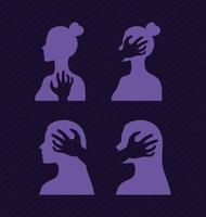 quattro icone di abuso sessuale vettore