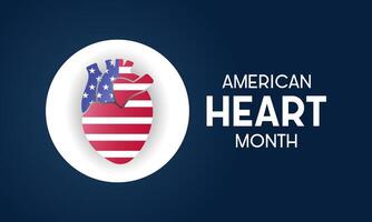americano cuore mese è osservato ogni anno nel febbraio. febbraio è americano cuore mese. vettore modello per striscione, carta, manifesto con sfondo. vettore illustrazione.