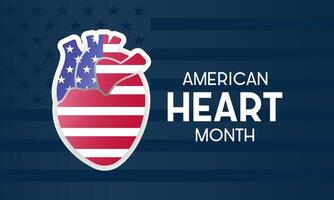 americano cuore mese è osservato ogni anno nel febbraio. febbraio è americano cuore mese. vettore modello per striscione, carta, manifesto con sfondo. vettore illustrazione.