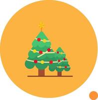 Natale albero lungo cerchio icona vettore