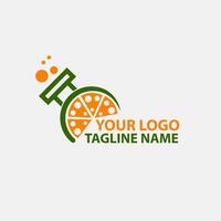 laboratorio arancia moderno logo design vettore