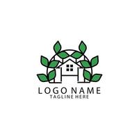 minimalista verde Casa icona logo design vettore