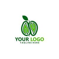 naturale nutrizione frutta logo design vettore