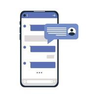 smartphone con bolla di comunicazione vettore