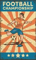 poster retrò del campionato di calcio vettore