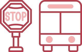 autobus fermare solido Due colore icona vettore