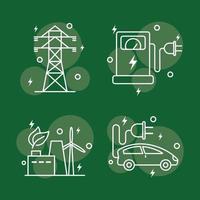 quattro icone di energia vettore