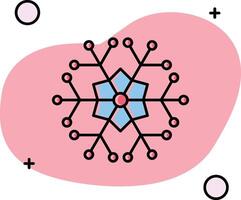 fiocco di neve scivolato icona vettore