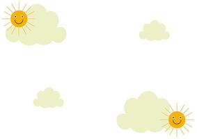 sfondo a tema giornata di sole con un disegno del sole sorridente vettore