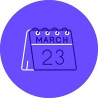 23 di marzo duo sintonizzare colore cerchio icona vettore