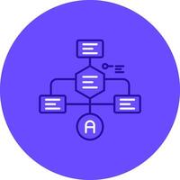 diagramma di flusso duo sintonizzare colore cerchio icona vettore