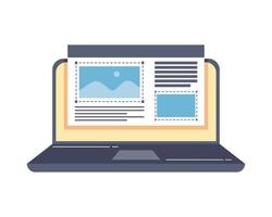 laptop con pagina web vettore
