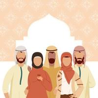 comunità musulmana cinque persone vettore