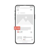 smartphone con foto e mi piace vettore