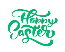 Green &quot;Happy Easter&quot; lettering scritto a mano vettore