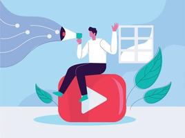 vettore di concetto dell'illustrazione di video marketing