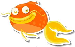adesivo simpatico cartone animato di animali marini di pesce fish vettore
