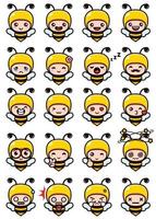 simpatici disegni vettoriali di mascotte ape