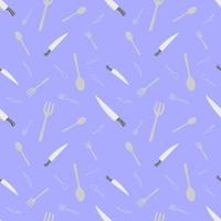 set di modelli da cucina coltello forchetta cucchiaio design blu vettore