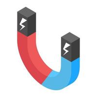concetti di magnete a ferro di cavallo vettore