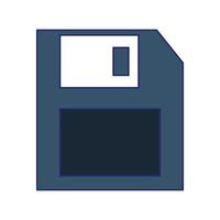 icona floppy disk linee blu vettore
