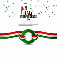 illustrazione di progettazione del modello di vettore di celebrazione del giorno dell'indipendenza dell'italia