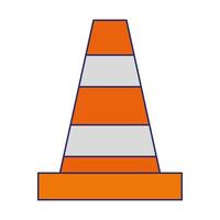 icona del cono di avvertimento linee blu vettore